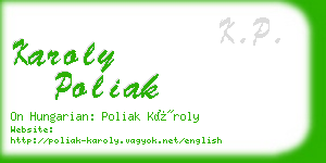 karoly poliak business card